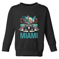 Formula Miami City Racing Circuit Car Map G.R.A.N.D P.R.I.X Race Toddler Sweatshirt