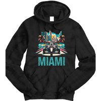Formula Miami City Racing Circuit Car Map G.R.A.N.D P.R.I.X Race Tie Dye Hoodie