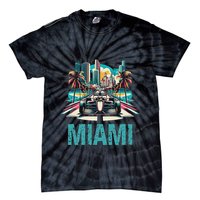 Formula Miami City Racing Circuit Car Map G.R.A.N.D P.R.I.X Race Tie-Dye T-Shirt