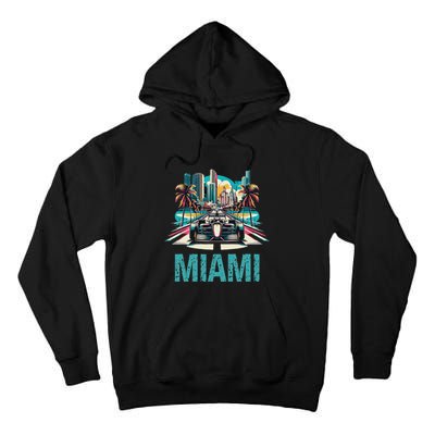Formula Miami City Racing Circuit Car Map G.R.A.N.D P.R.I.X Race Tall Hoodie