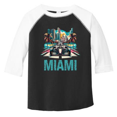 Formula Miami City Racing Circuit Car Map G.R.A.N.D P.R.I.X Race Toddler Fine Jersey T-Shirt
