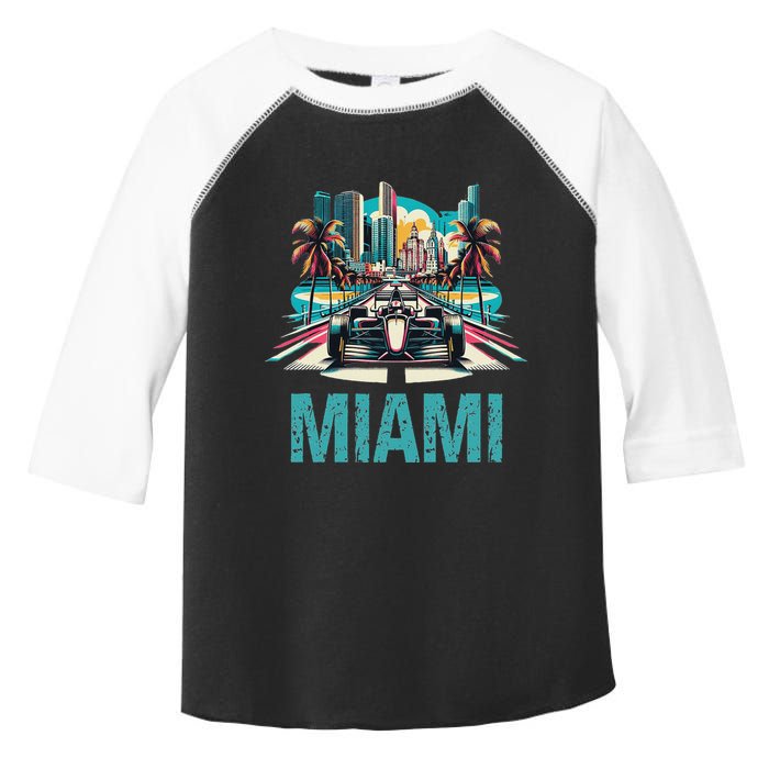 Formula Miami City Racing Circuit Car Map G.R.A.N.D P.R.I.X Race Toddler Fine Jersey T-Shirt