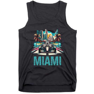 Formula Miami City Racing Circuit Car Map G.R.A.N.D P.R.I.X Race Tank Top