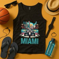 Formula Miami City Racing Circuit Car Map G.R.A.N.D P.R.I.X Race Tank Top