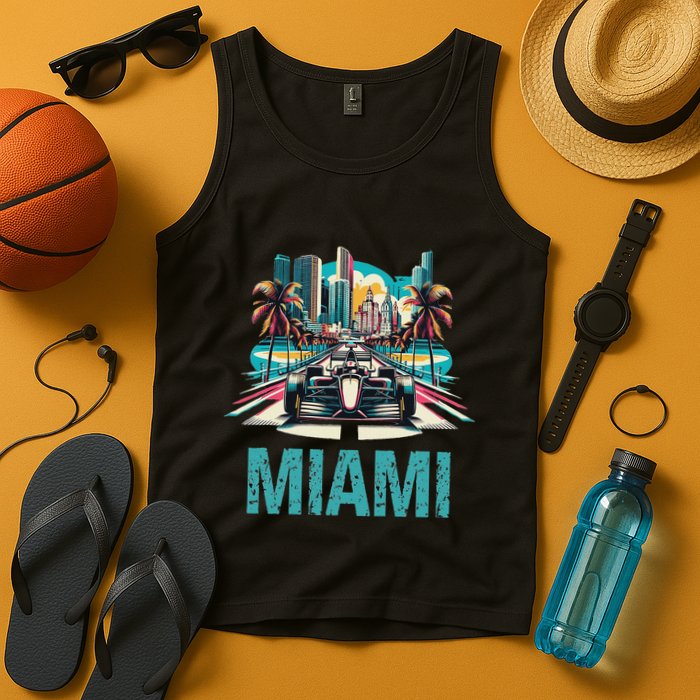 Formula Miami City Racing Circuit Car Map G.R.A.N.D P.R.I.X Race Tank Top