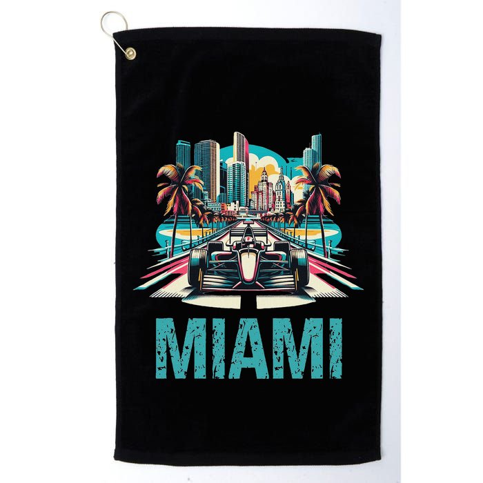 Formula Miami City Racing Circuit Car Map G.R.A.N.D P.R.I.X Race Golf Towel