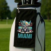 Formula Miami City Racing Circuit Car Map G.R.A.N.D P.R.I.X Race Golf Towel