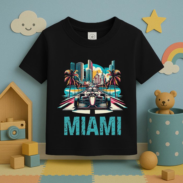 Formula Miami City Racing Circuit Car Map G.R.A.N.D P.R.I.X Race Toddler T-Shirt