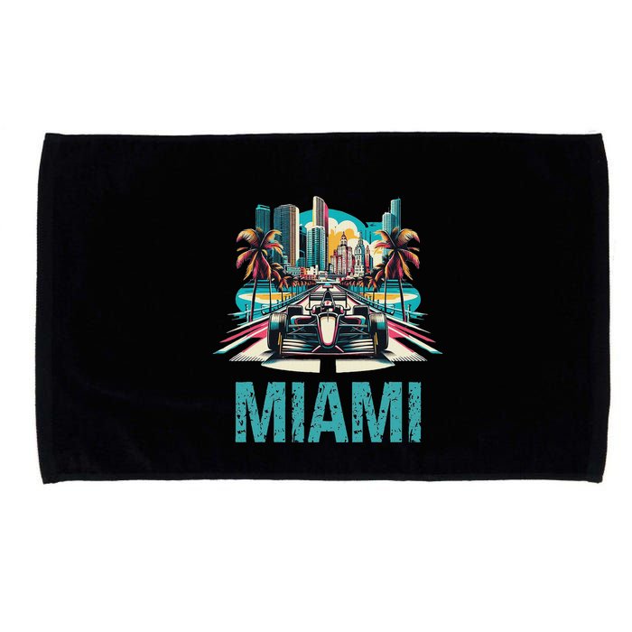 Formula Miami City Racing Circuit Car Map G.R.A.N.D P.R.I.X Race Microfiber Hand Towel