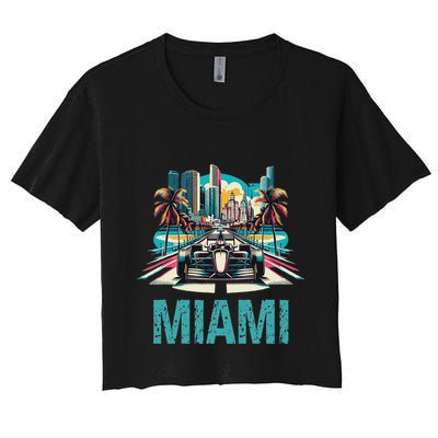Formula Miami City Racing Circuit Car Map G.R.A.N.D P.R.I.X Race Crop Top