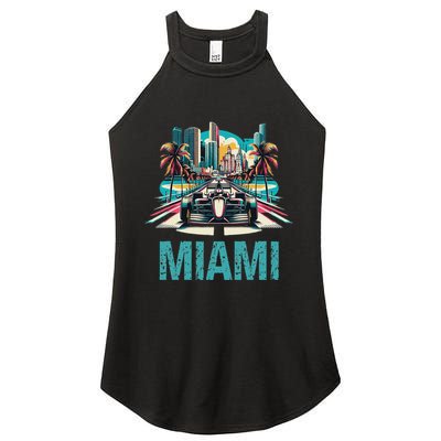 Formula Miami City Racing Circuit Car Map G.R.A.N.D P.R.I.X Race Women's Perfect Tri Rocker Tank