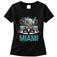 Formula Miami City Racing Circuit Car Map G.R.A.N.D P.R.I.X Race Womens T-Shirt