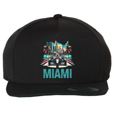 Formula Miami City Racing Circuit Car Map G.R.A.N.D P.R.I.X Race Wool Snapback Cap