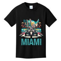 Formula Miami City Racing Circuit Car Map G.R.A.N.D P.R.I.X Race Kids T-Shirt