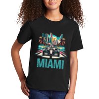 Formula Miami City Racing Circuit Car Map G.R.A.N.D P.R.I.X Race Kids T-Shirt