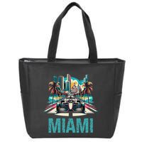 Formula Miami City Racing Circuit Car Map G.R.A.N.D P.R.I.X Race Zip Tote Bag