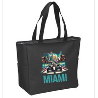 Formula Miami City Racing Circuit Car Map G.R.A.N.D P.R.I.X Race Zip Tote Bag