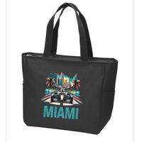 Formula Miami City Racing Circuit Car Map G.R.A.N.D P.R.I.X Race Zip Tote Bag