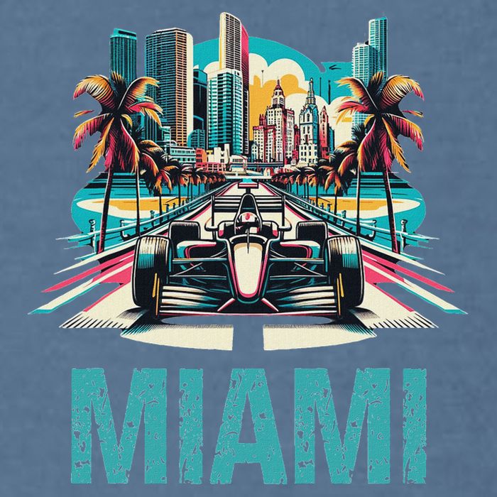 Formula Miami City Racing Circuit Car Map G.R.A.N.D P.R.I.X Race Garment-Dyed Sweatshirt