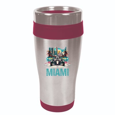 Formula Miami City Racing Circuit Car Map G.R.A.N.D P.R.I.X Race 16oz Travel Tumbler