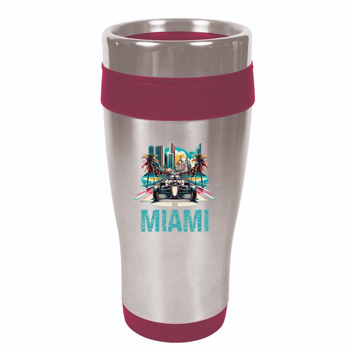 Formula Miami City Racing Circuit Car Map G.R.A.N.D P.R.I.X Race 16oz Travel Tumbler