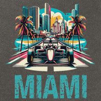 Formula Miami City Racing Circuit Car Map G.R.A.N.D P.R.I.X Race Cotton Canvas Backpack