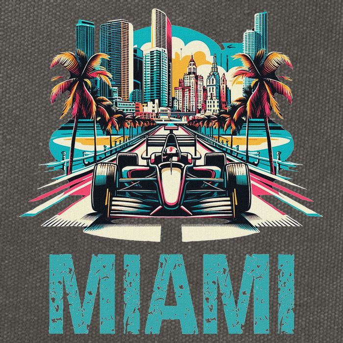 Formula Miami City Racing Circuit Car Map G.R.A.N.D P.R.I.X Race Cotton Canvas Backpack