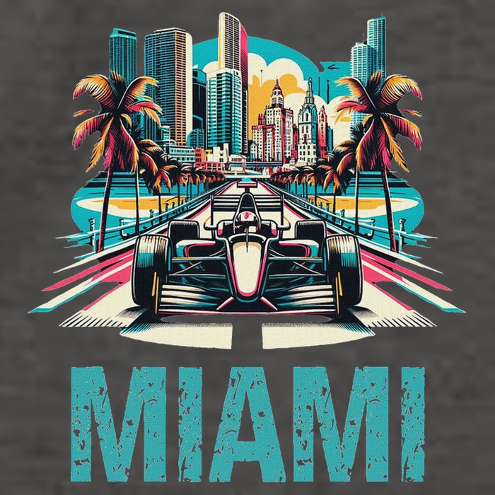Formula Miami City Racing Circuit Car Map G.R.A.N.D P.R.I.X Race Vector Backpack