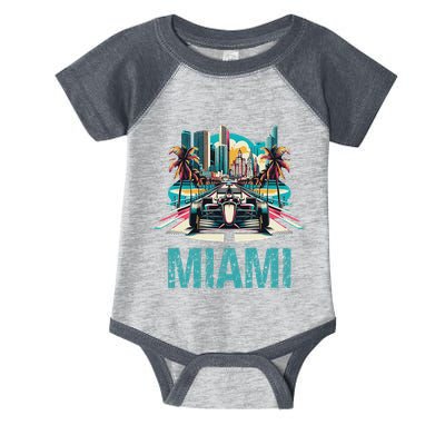 Formula Miami City Racing Circuit Car Map G.R.A.N.D P.R.I.X Race Infant Baby Jersey Bodysuit