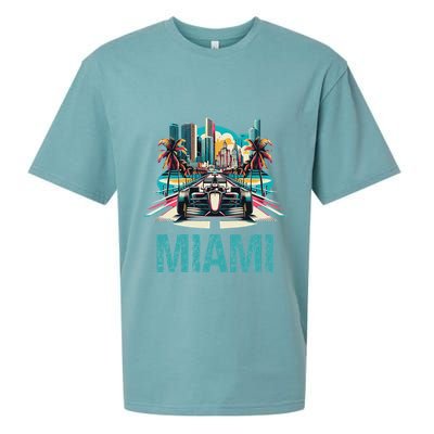 Formula Miami City Racing Circuit Car Map G.R.A.N.D P.R.I.X Race Sueded Cloud Jersey T-Shirt
