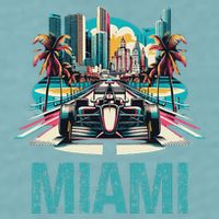 Formula Miami City Racing Circuit Car Map G.R.A.N.D P.R.I.X Race Sueded Cloud Jersey T-Shirt