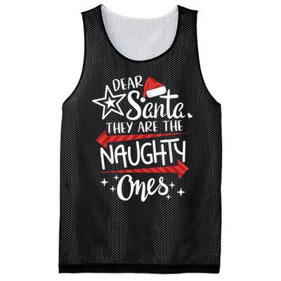 Funny Merry Christmas Dear Santa They Are Naughty Ones Mesh Reversible Basketball Jersey Tank