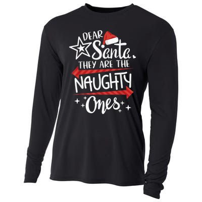 Funny Merry Christmas Dear Santa They Are Naughty Ones Cooling Performance Long Sleeve Crew