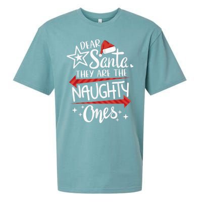 Funny Merry Christmas Dear Santa They Are Naughty Ones Sueded Cloud Jersey T-Shirt