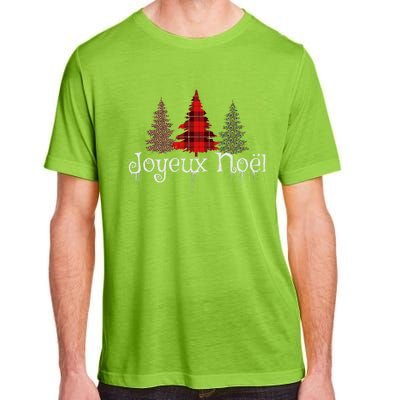 French Merry Christmas Joyeux NoëL Xmas Trees Adult ChromaSoft Performance T-Shirt