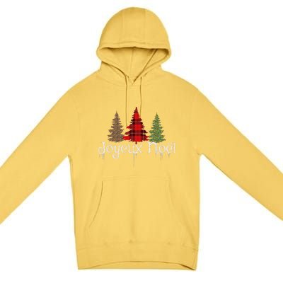 French Merry Christmas Joyeux NoëL Xmas Trees Premium Pullover Hoodie