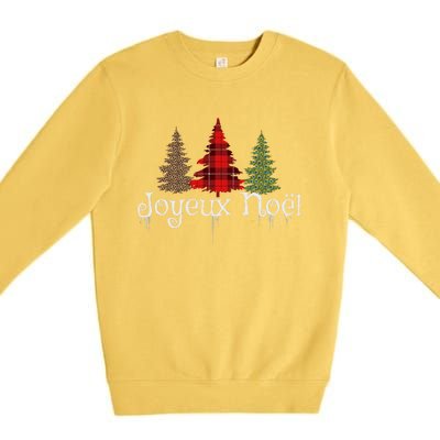 French Merry Christmas Joyeux NoëL Xmas Trees Premium Crewneck Sweatshirt