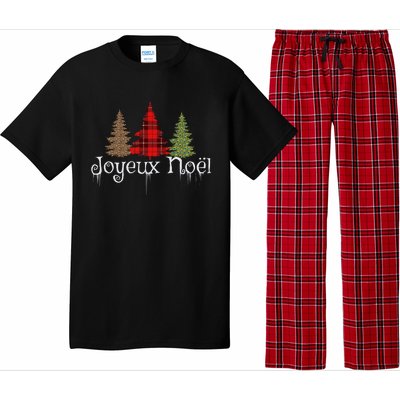 French Merry Christmas Joyeux NoëL Xmas Trees Pajama Set