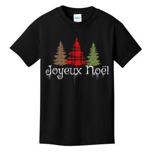 French Merry Christmas Joyeux NoëL Xmas Trees Kids T-Shirt