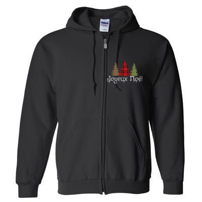 French Merry Christmas Joyeux NoëL Xmas Trees Full Zip Hoodie