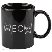 Funny Meow Cat Meow Kitty Cats Meow 11oz C Handle Ceramic Mug