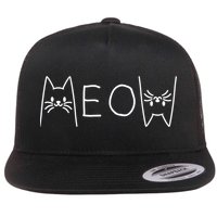 Funny Meow Cat Meow Kitty Cats Meow Flatbill Hat