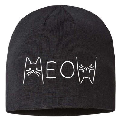 Funny Meow Cat Meow Kitty Cats Meow Sustainable Beanie