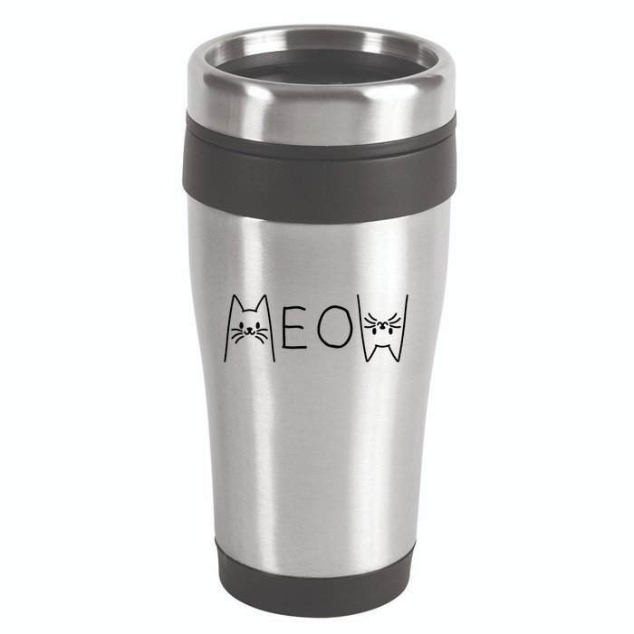 Funny Meow Cat Meow Kitty Cats Meow 16oz Travel Tumbler