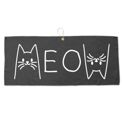 Funny Meow Cat Meow Kitty Cats Meow Large Microfiber Waffle Golf Towel