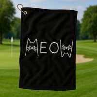 Funny Meow Cat Meow Kitty Cats Meow Golf Towel