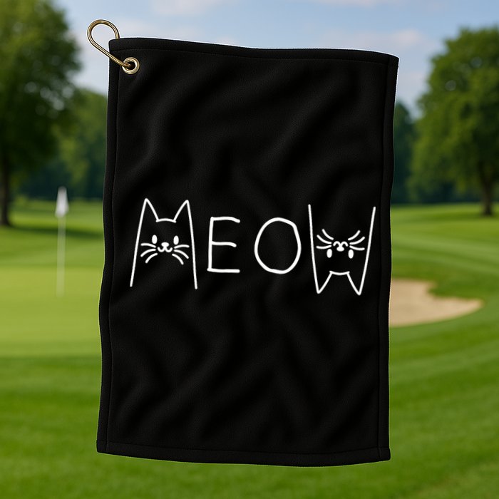 Funny Meow Cat Meow Kitty Cats Meow Golf Towel
