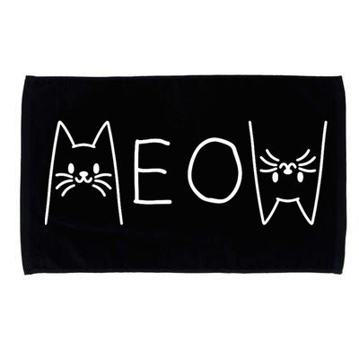 Funny Meow Cat Meow Kitty Cats Meow Microfiber Hand Towel