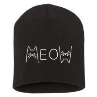 Funny Meow Cat Meow Kitty Cats Meow Short Acrylic Beanie