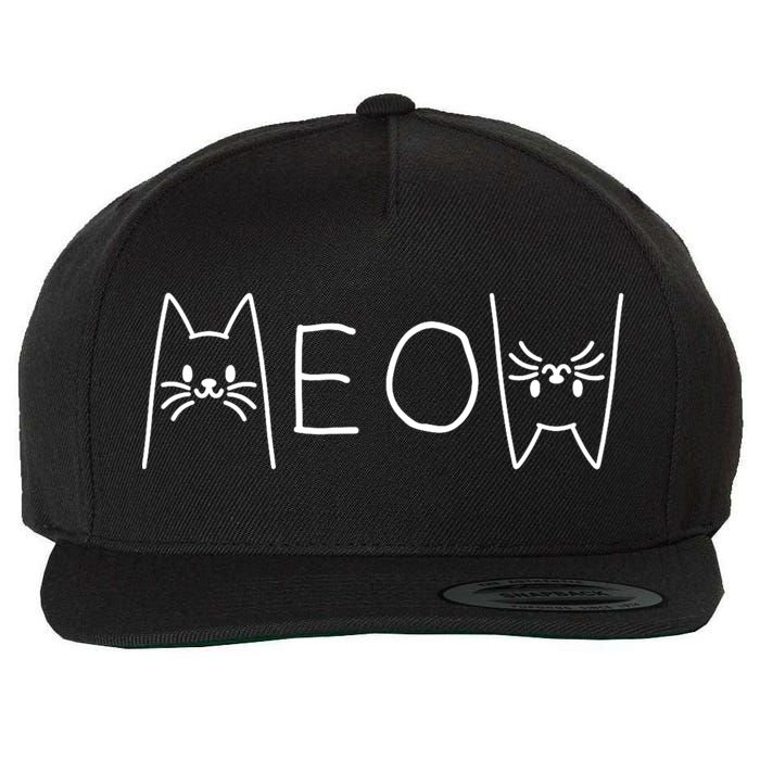 Funny Meow Cat Meow Kitty Cats Meow Wool Snapback Cap